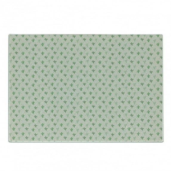 Cactus Cutting Board, Saguaro Desert Nature Kids Leaf Wilderness Hipster Vintage, Decorative Tempered Glass Cutting and Serving Board, in 3 Sizes, by Ambesonne