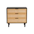 thumbnail image 3 of Baxton Studio Maureen Mid-Century Modern Espresso Brown Wood and Rattan 3-Drawer Cabinet, 3 of 5