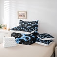 thumbnail image 6 of Erosebridal Cute Coquette Bow 7-Piece Bedding Comforter Set For Girls,Blue Kawaii Stars Pattern Kids King Bedding Sets,Reversible, 6 of 7