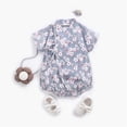 thumbnail image 2 of Mercatoo Baby Girls Summer Romper Jumpsuits Floral Retro Short Sleeve Bodysuit Toddler Girls Jumpsuit Cute Simple Clothes, 2 of 9