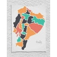 thumbnail image 1 of Ecuador Tapestry, Colorful Political Map with Cartographic Cities Modernistic Round Shape Print, Wall Hanging for Bedroom Living Room Dorm Decor, 40W X 60L Inches, Multicolor, by Ambesonne, 1 of 2