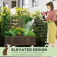 thumbnail image 6 of Outsunny Raised Garden Bed with Trellis for Climbing Plants, Wood Planter with Legs, Drainage Holes & Filter, Carbonized, 6 of 9
