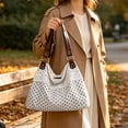 thumbnail image 3 of CSStudio Vintage Floral Lace Patchwork Shoulder Tote Soft Polyester Large Capacity Hobo Bag For Daily Travel Shopping, 3 of 8