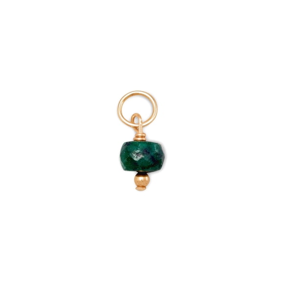 14/20 Gold Filled Charm Emerald Bead Emerald Bead 4.5mm Pendant Necklace for Women
