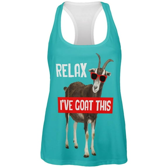 Relax I've Goat Got This All Over Womens Work Out Tank Top Multi LG