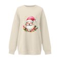 thumbnail image 5 of Lorytime Christmas Oversized Sweatshirt for Women Santa Claus Plush Shirt Crew Neck Long Sleeve Pullover Loose Tops, 5 of 5