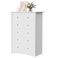 thumbnail image 4 of Homall 5 Drawer Tall Dresser for Bedroom, Wide Storage Cabinet for Living Room, Wood Chest of Drawers with Metal Handles, White, 4 of 10