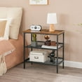 thumbnail image 4 of End Table, 3-Tier Narrow Side Table, Nightstand with 2 Flat or Slant Adjustable Shelves for Small Spaces, Hallway, Living Room, Bedroom, Sturdy, Easy Assembly, Rustic Brown and Black, 4 of 16