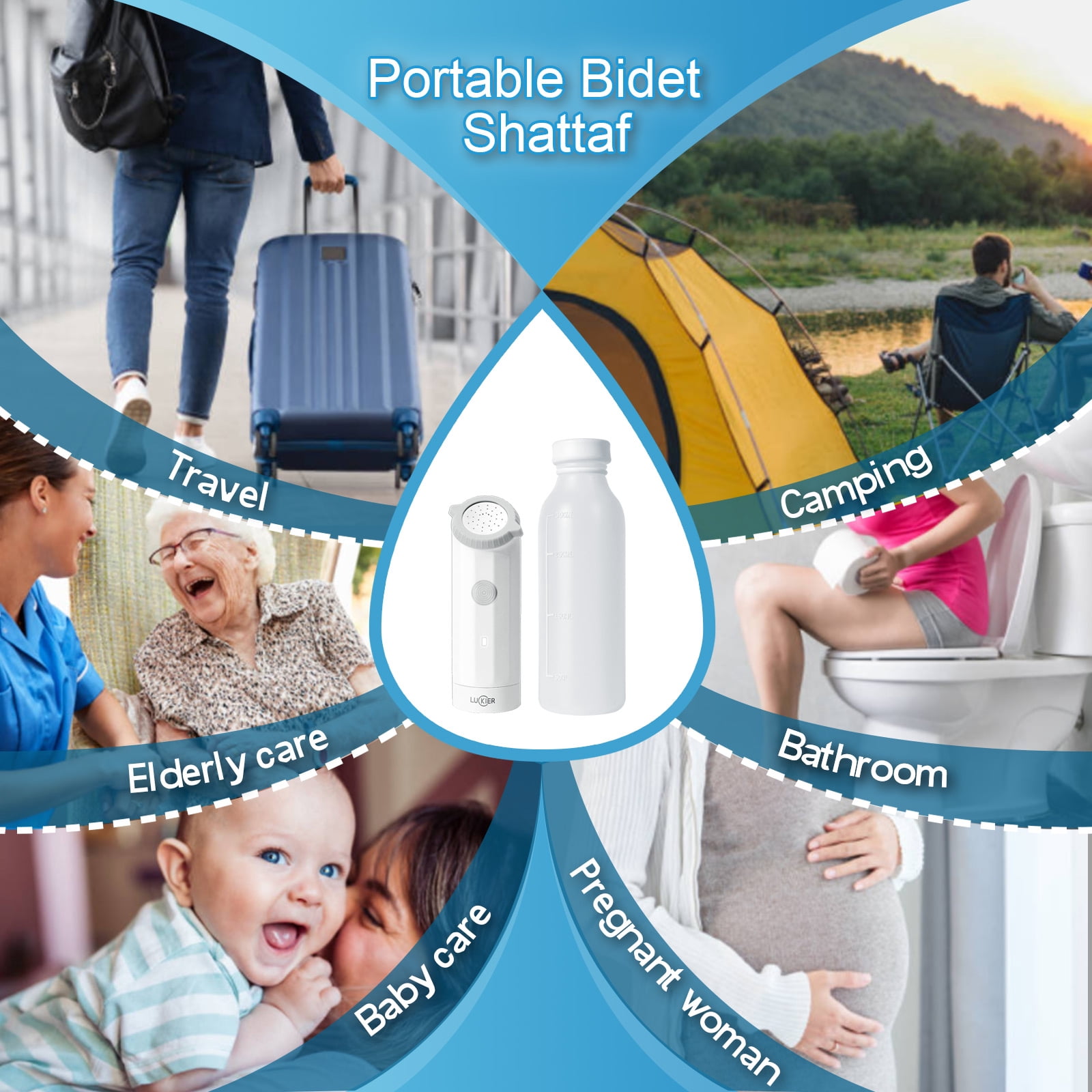 Portable Electric Travel Bidet for women  2 Spray Modes,USB Rechargeable, Electric Mini Bidet Pressure Adjustable for Camping, Desert Trips, Airplanes, Trains & Personal Hygiene