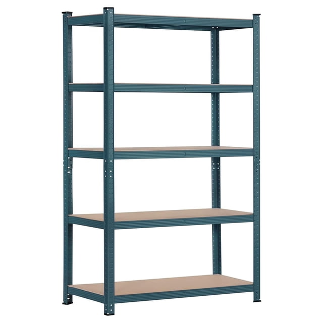 TYUIOP 5-Tier Utility Shelves, Metal Storage Shelves Garage Shelving Unit Adjustable Garage Storage Shelves Storage Racks Heavy Duty Shed Shelving- Neptune Blue, 35.5 x 16 x 71 Inch