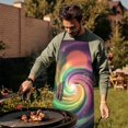 thumbnail image 4 of Colorful Tie Dye Spiral Galaxy Pattern Apron-Garden Aprons for Women with Pockets-Cotton Linen Waterproof Kitchen Cooking Gardening Aprons Adjustable for Kitchen,Cooking,BBQ and Salon 33x27 Inch, 4 of 7