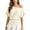 Beige, variant on Plus Size Knit Off Shoulder Batwing Sleeve Sweater for Everyday Wear Cozy Stretch Pullover Tunic Blouse Warm Layering