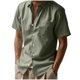 thumbnail image 2 of pstuiky Camisa de manga corta para hombre, Camisa de verano elástica informal holgada con media cremallera y solapa de manga corta para hombre camisas casuales para hombre l, 2 of 9