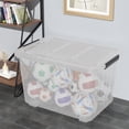 thumbnail image 5 of Sosody 70 Quart Large Plastic Storage Box, Clear Latching Bin with Lid and Wheels, 4 Packs, 5 of 8