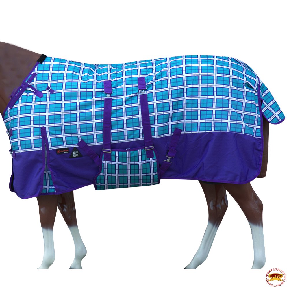 72" Hilason 1200D Waterproof Turnout Winter Horse Blanket Plaid