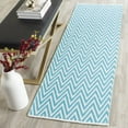 thumbnail image 2 of SAFAVIEH Montauk Siomha Chevron Cotton Area Rug, Turquoise/Ivory, 4' x 6', 2 of 9