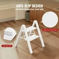 thumbnail image 4 of 2 Step Ladder, Aluminum Folding 2 Step Stool with Anti-Slip Sturdy and Wide Pedal, Lightweight Portable Stepladder for Home and Kitchen Use Space Saving, Cream White, 330 lbs, 4 of 6