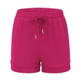 thumbnail image 3 of Women's Casual Summer Shorts High Waisted Elastic Waist Comfortable Stretch Pure Color Vacation Wear Womens Compression Shorts Shorts for Women Dressy Summer Womens Short Dresses Long Swim Shorts for, 3 of 4