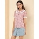 thumbnail image 3 of INSPIRE CHIC Blusa de manga corta floral bordada con encaje y cuello Peter Pan para mujer Rosa XL, 3 of 6