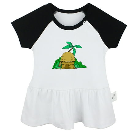 

Nature Jungle Pattern Dresses For Baby Newborn Babies Skirts Infant Princess Dress 0-24M Kids Graphic Clothes (Black Raglan Dresses 0-6 Months)