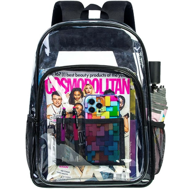 Mochila transparente AGSDON Mochila transparente para adultos, color negro