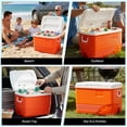 thumbnail image 4 of Orange 44.4Qt 42L Insulated Cooler Box, Hard Plastic Ice Chest with Handle, 3-Day Ice Retention, Food Safe Portable Cooler for Camping, Fishing, Beach, BBQ & Outdoor Activities, 4 of 6