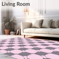 thumbnail image 2 of ODIKA 2'x3' Machine Washable Non-Slip Area Rug, Hexagonal Honeycomb Interlocking Design Machine High Traffic Rug with Pad, Pink, 569134, 2 of 8