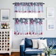 thumbnail image 2 of Red Blue Christmas Kitchen Curtains Sets for Windows 24 Inch Length, Xmas Balls Snowflake Botanical Rod Pocket Window Treatments Tier Curtains and Valances Set for Bedroom/Bathroom, 2 of 8
