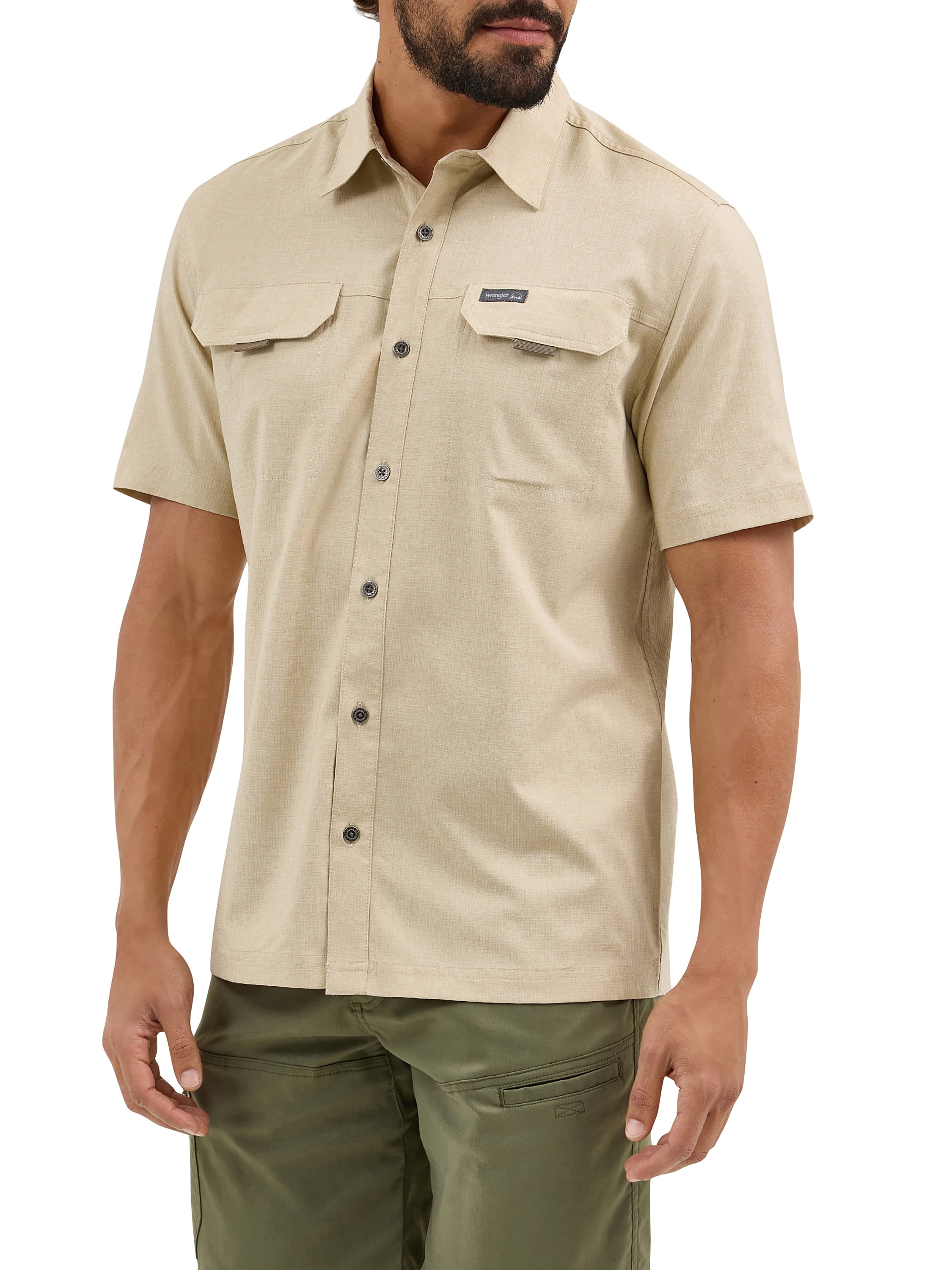 Wrangler® Men's Outdoor Short Sleeve Utility Shirt with Moisture