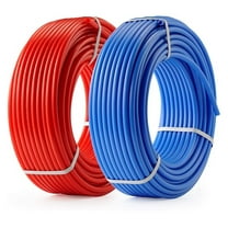 PEX PIPE Tubing 1/2 Inch, 2 Rolls of 300ft PEX-B Coil Hose, Non Oxygen Barrier, Radiant Heat Tubing (Red Blue) for Water Line & RV Sewer Hose