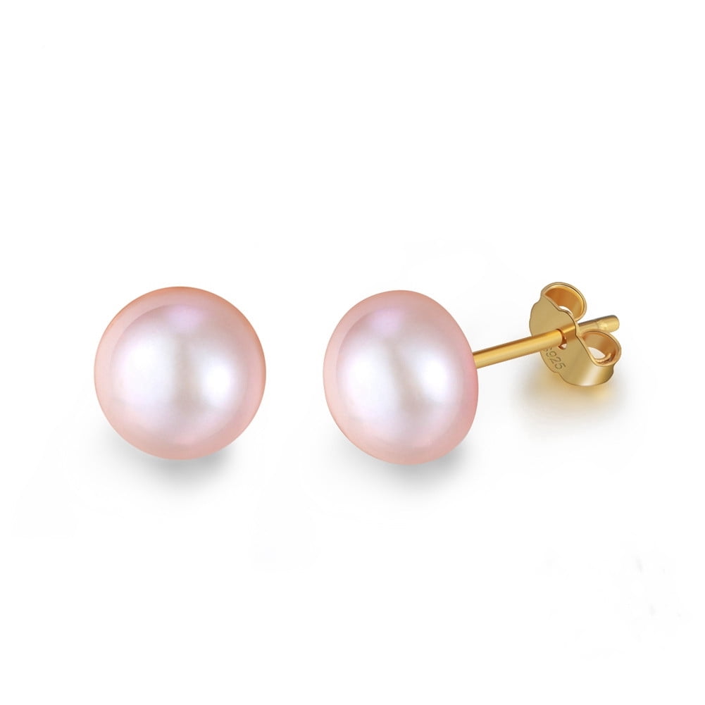 Earring 8-9Mm Rice Pearl Stud Earrings Jewelry Pearl Women Earrings 3 Colors Choose Gift Simple Style 