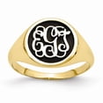 thumbnail image 1 of Solid 14k Yellow Gold Casted Vintage Antiqued or Sandblast Monogram Ring Band Size 5, 1 of 4