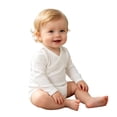 thumbnail image 3 of GobdXE Wrap Front Long Sleeve Ribbed Baby Solid Bodysuit Side Snap Soft Cotton Onesie Size:0-3 Months, 3 of 8