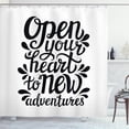 thumbnail image 1 of Ambesonne Adventure Shower Curtain, 60s Inspired Design, 69"Wx70"L, Black White, 1 of 3
