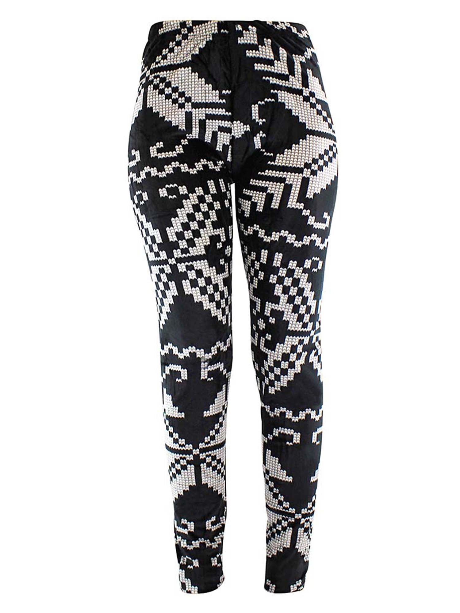 White Winter Snowflake Velour Leggings 