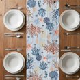 thumbnail image 4 of Table Runner 36 Inches Long for Kitchen Dining, Blue Coastal Dresser Scarf Farmhouse, Dining Table Decorations for Wedding/Parties, Coral Shell Starfish Seahorse Summer Beach 13 x 36 In, 4 of 8