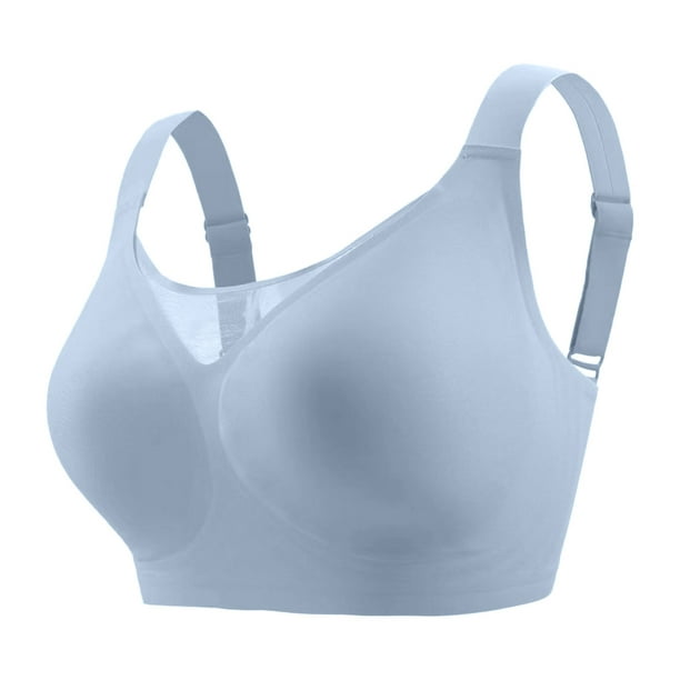 nsendm Female Underwear Adult Large Sports Bras for Women Non Wired Bra  Women's Padded Full Cup Bra without Underwire with Padding Sports Bra(Blue,  M)