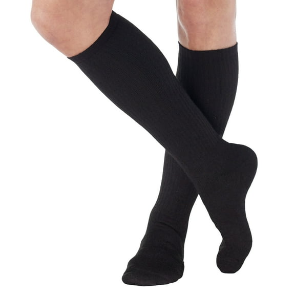Made in USA - Compression Knee High for Men and Women 8-15mmHg - Black, 2X-Large