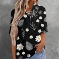 thumbnail image 1 of Puntoco Mujeres Clásico Verano Correas Blusa Estampado Cuello en V Manga corta Túnica tops Blusas fluidas Camisa Puntoco Puntoco-423, 1 of 5