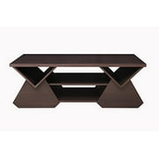 ioHOMES Chinua Contemporary Storage Coffee Table with Multiple Open Shelves and 2 Drop Down Compartments, 47", Espresso