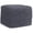 Dark Blue, variant on Pemberly Row Transitional Genuine Leather Boho Square Pouf in Cream