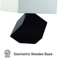 thumbnail image 4 of NEW Modern Black Wooden Block Base, White Fabric Shade, Socket Switch, 25" Table Lamp 31229, 4 of 5