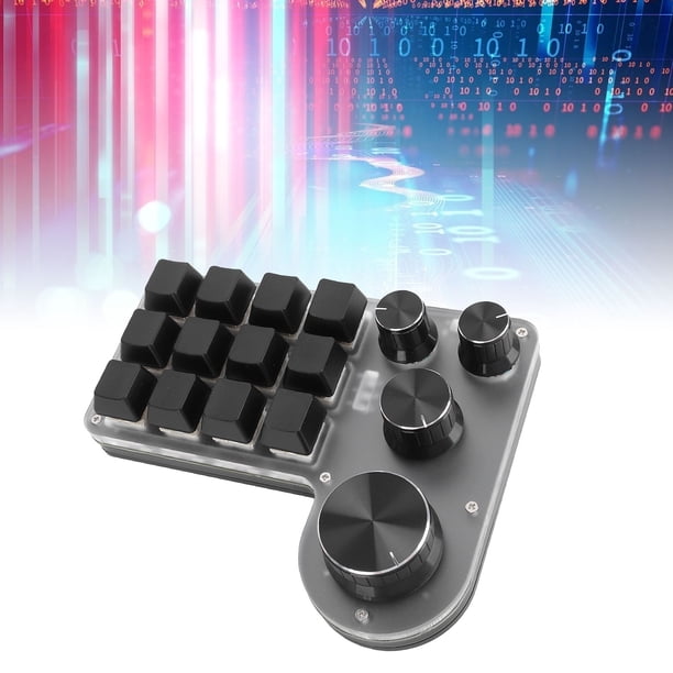 Teclado Macro Programable, Compacto 12 Teclas 4 Perillas Bluetooth Inalámbrico Interruptor Rojo Teclado Programable Para Juegos Macro Personalizado 500 MAh Para Oficina