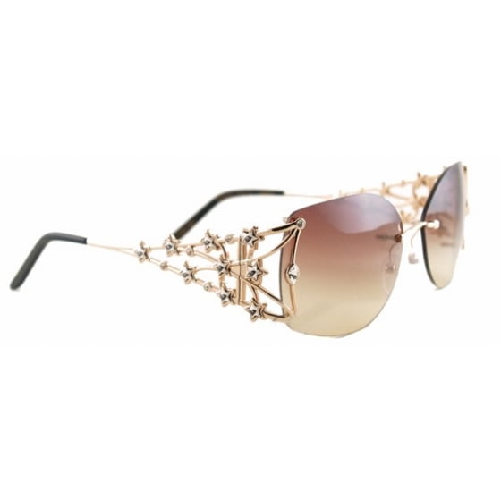 CHAMPAGNE & CAVIAR SUNGLASSES RED CRYSTAL