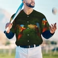 thumbnail image 5 of Hirioo Hybrid Parrot in the Forest for Men's Baseball T-shirt Shirts Short Sleeve Casual Summer Button Stretch T Shirts,Size S-4XL-Medium, 5 of 7