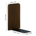 thumbnail image 2 of Sujetalibros de madera Uxcell con base de metal, 2 piezas, sujetalibros de cabeza cuadrada antideslizante para estantes, madera de nogal, 2 of 7