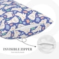 thumbnail image 3 of Sikiie Cute White Rabbit Print Plush Pillow Cover, Wrinkle-proof and Stain-resistant Pillow Protector without Pillow Core, Home Decoration-14"x20", 3 of 6