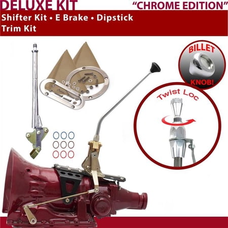 American Shifter C4 Shifter Kit Chrome 12 in. E Brake Trim Kit Dipstick for F81F5