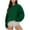 Green, variant on ATOYSOY Women's Retro Solid Color Pullover Workout Casual Sweatshirts Long Sleeve Tops Fall Winter Crew Neck Blouses Outwear Fashion Loose Sweaters Brown M