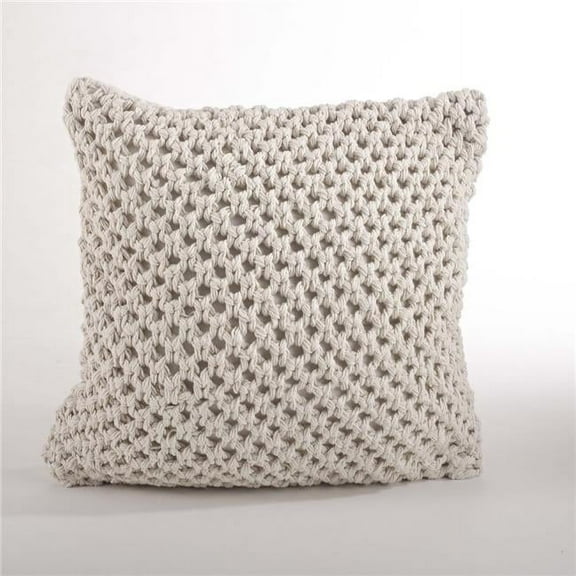 Saro Lifestyle Knitted 20-inch Down Filled Throw Pillow Vanilla